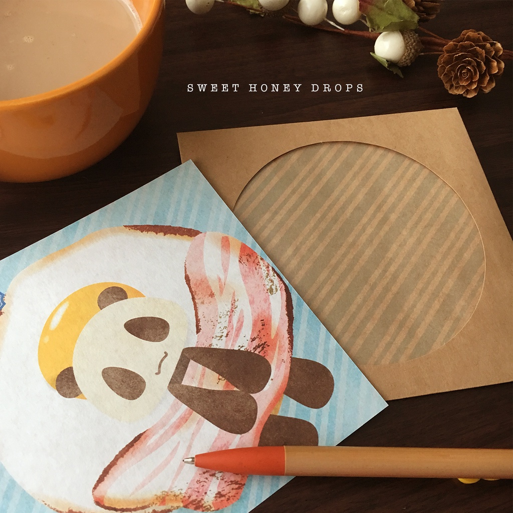 窓つきレターセット*パムダめだまやき柄*(パンダ)