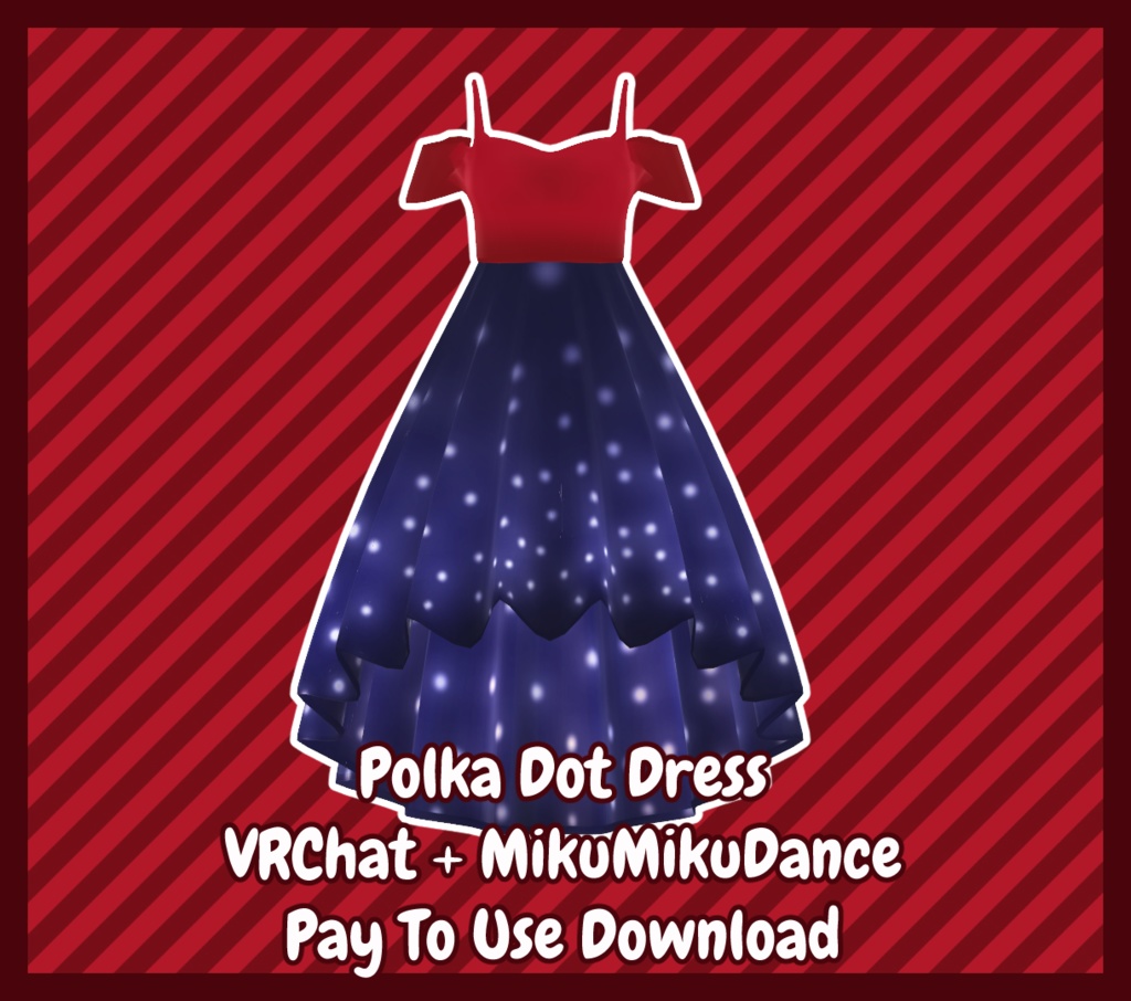 [VRChat + MMD] Polka Dot Dress [P2U DL]