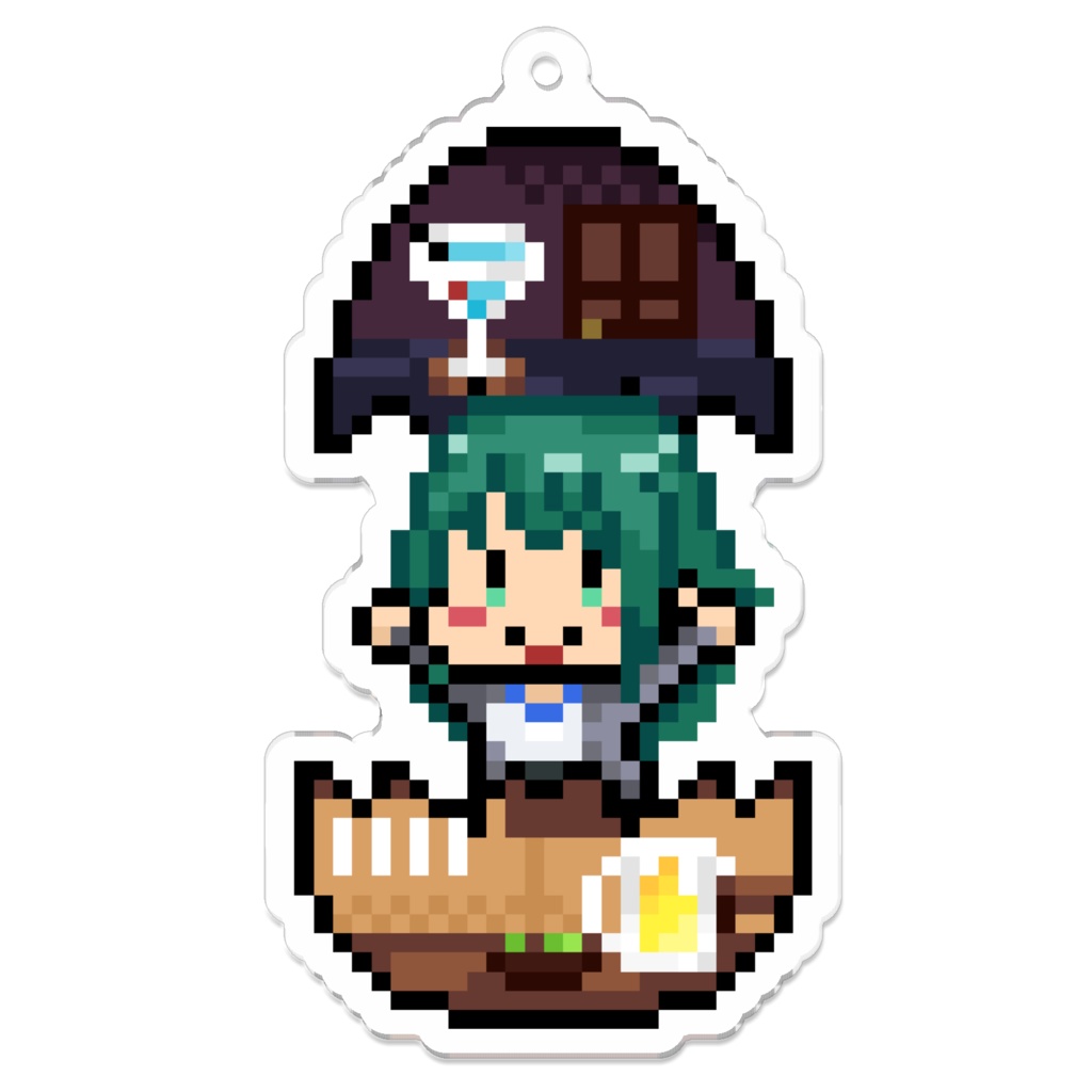 【久遠あおい】たまごから飛び出すアクキー【Vtuber/ドット絵】