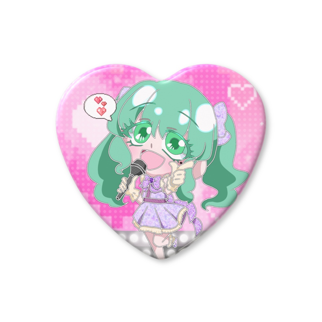【あおめろ】ハート缶バッジ【久遠あおい/Vtuber】