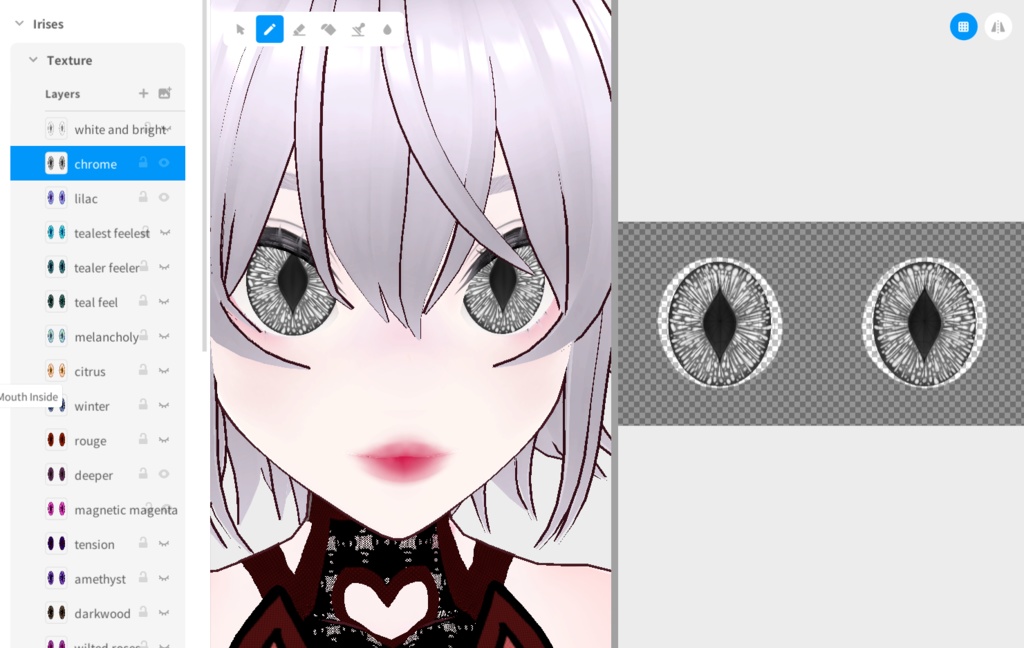 Dragon Eyes - 60 iris textures & 2 chrome options!