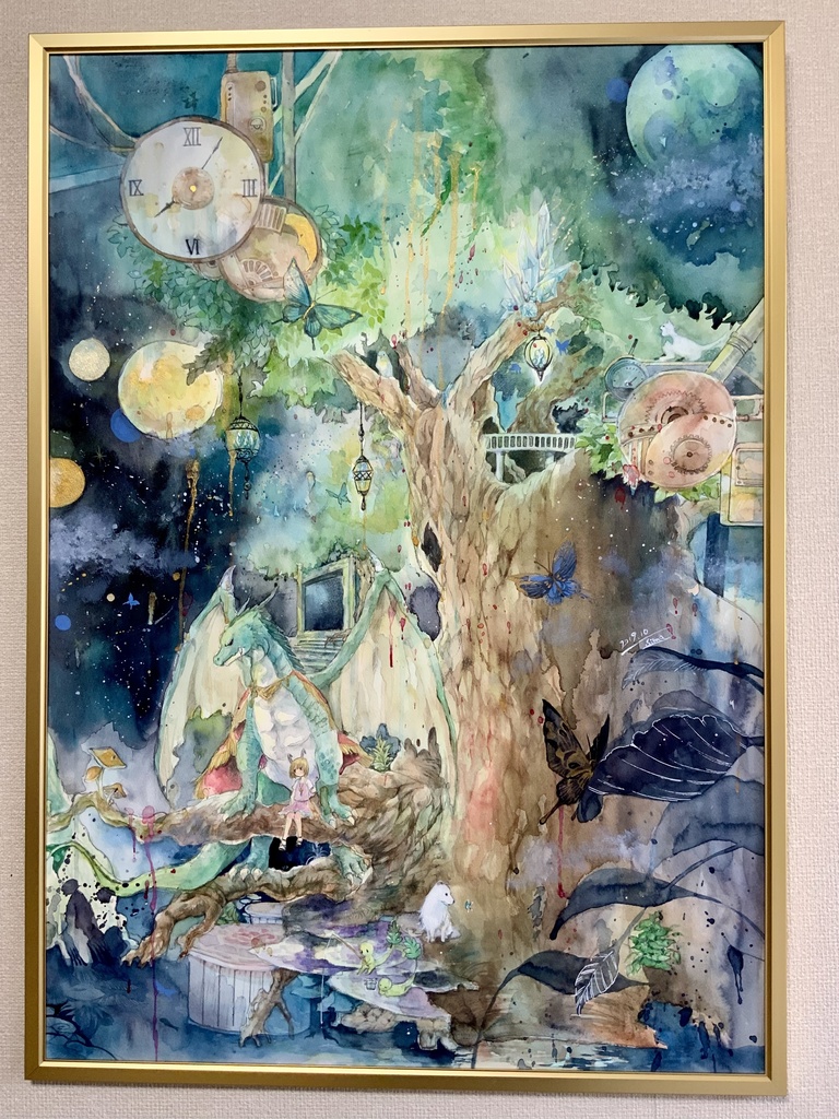 絵画　竜の棲む森