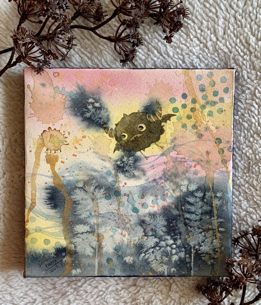 ミニ絵画　『could fly』