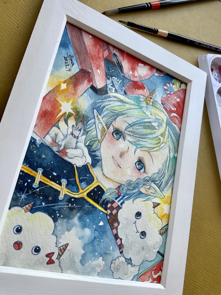 イラスト原画『おかえり神様』