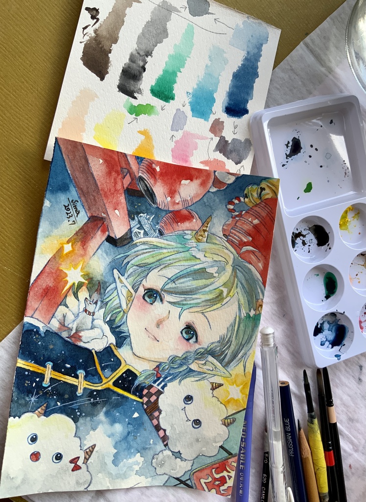 イラスト原画『おかえり神様』