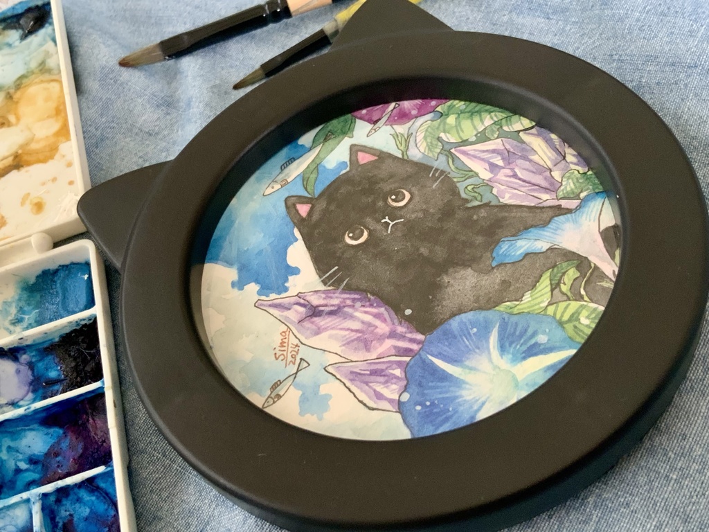 イラスト原画 黒猫くんの夏