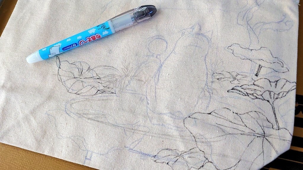 手描きトートバック小 水辺の休息