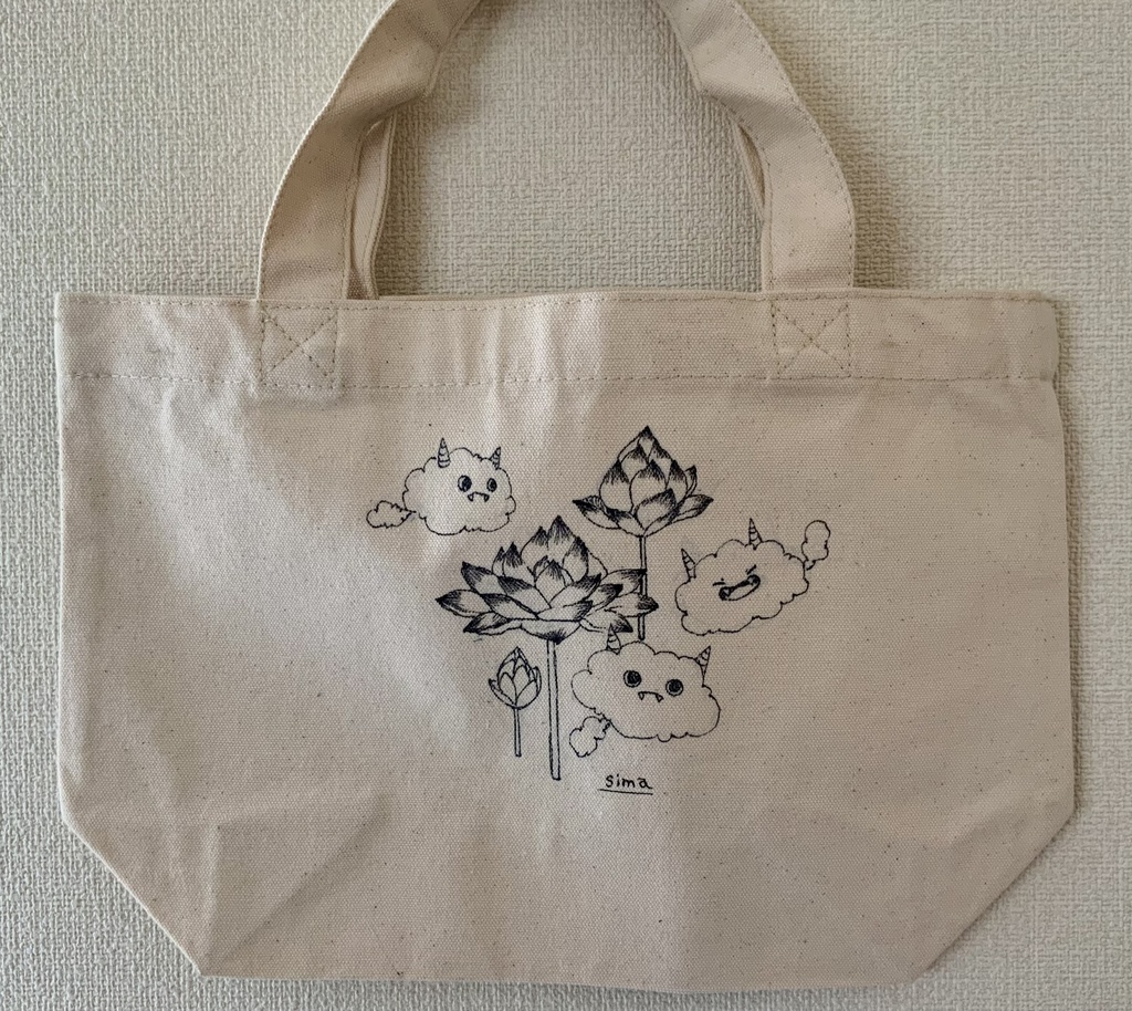 手描きトートバック小 水辺の休息