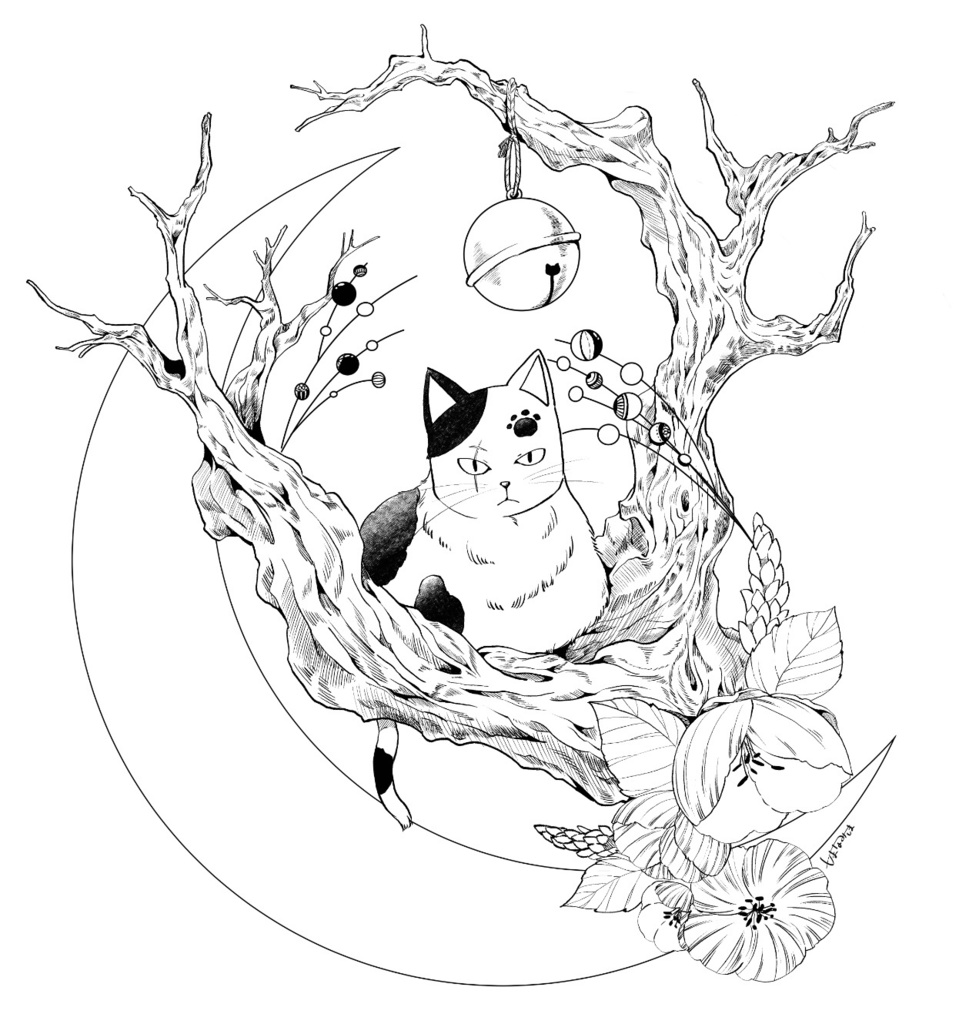 モノクロTシャツ なんかちょっと渋い猫