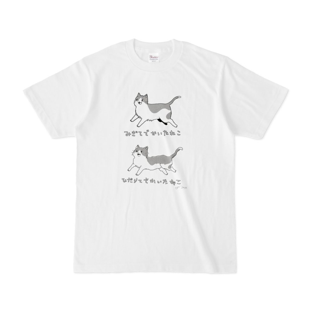 オリジナルTシャツ　左手で描いた猫