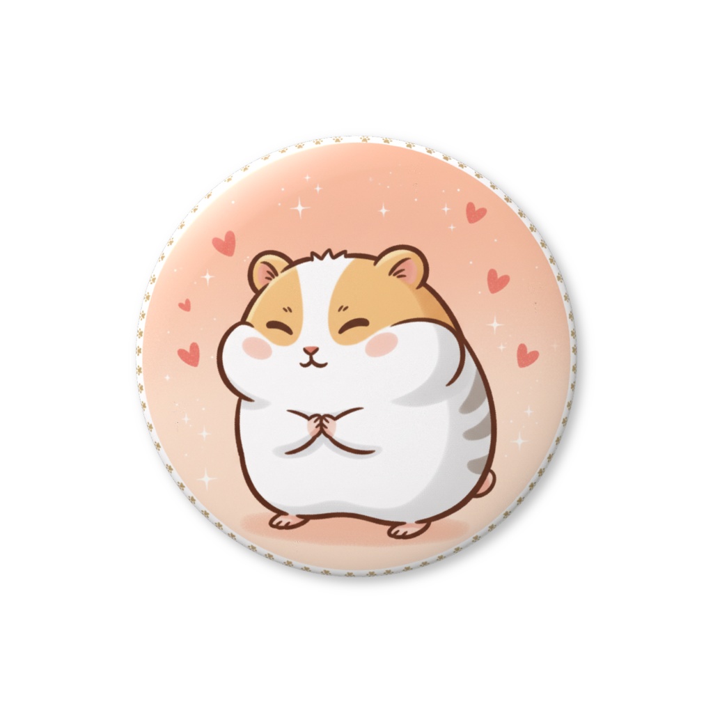 もにゅはむ缶バッジピンク