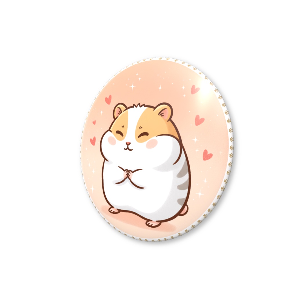 もにゅはむ缶バッジピンク