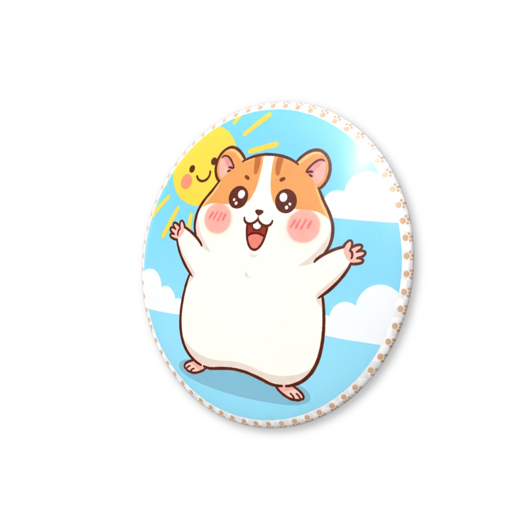 もにゅはむ缶バッジブルー