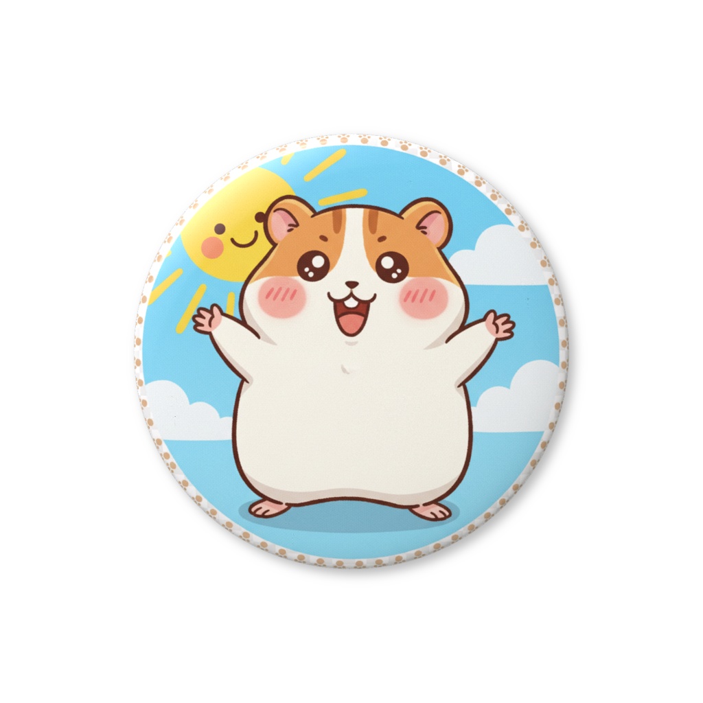 もにゅはむ缶バッジブルー