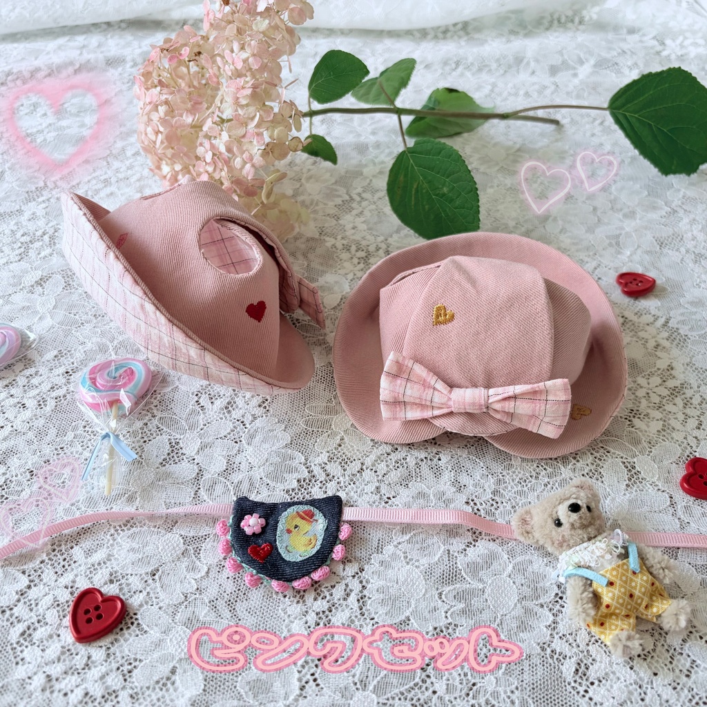 耳出しデニムハット➕デニムスタイセット