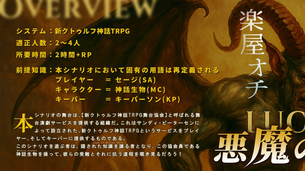 CoC7th 『悪魔の幸運~ルールブックと増殖のサンディ・ピーターセン~』