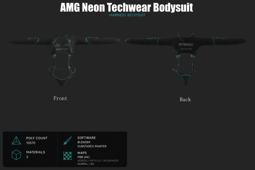 AMG Neon Techwear Bodysuit