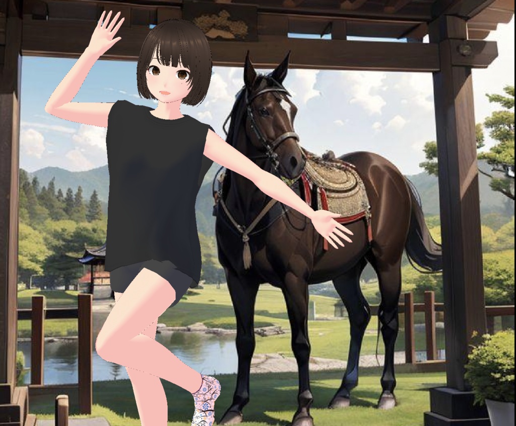 【無料 / Free】ウマの踊りっぽいポーズ【ポーズ】