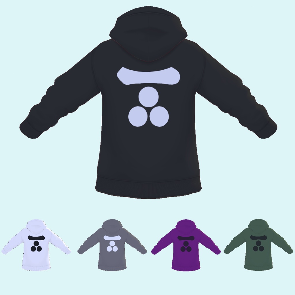 【無料 / Free】長州藩 毛利家 家紋パーカー　Choshu Mori hoodie