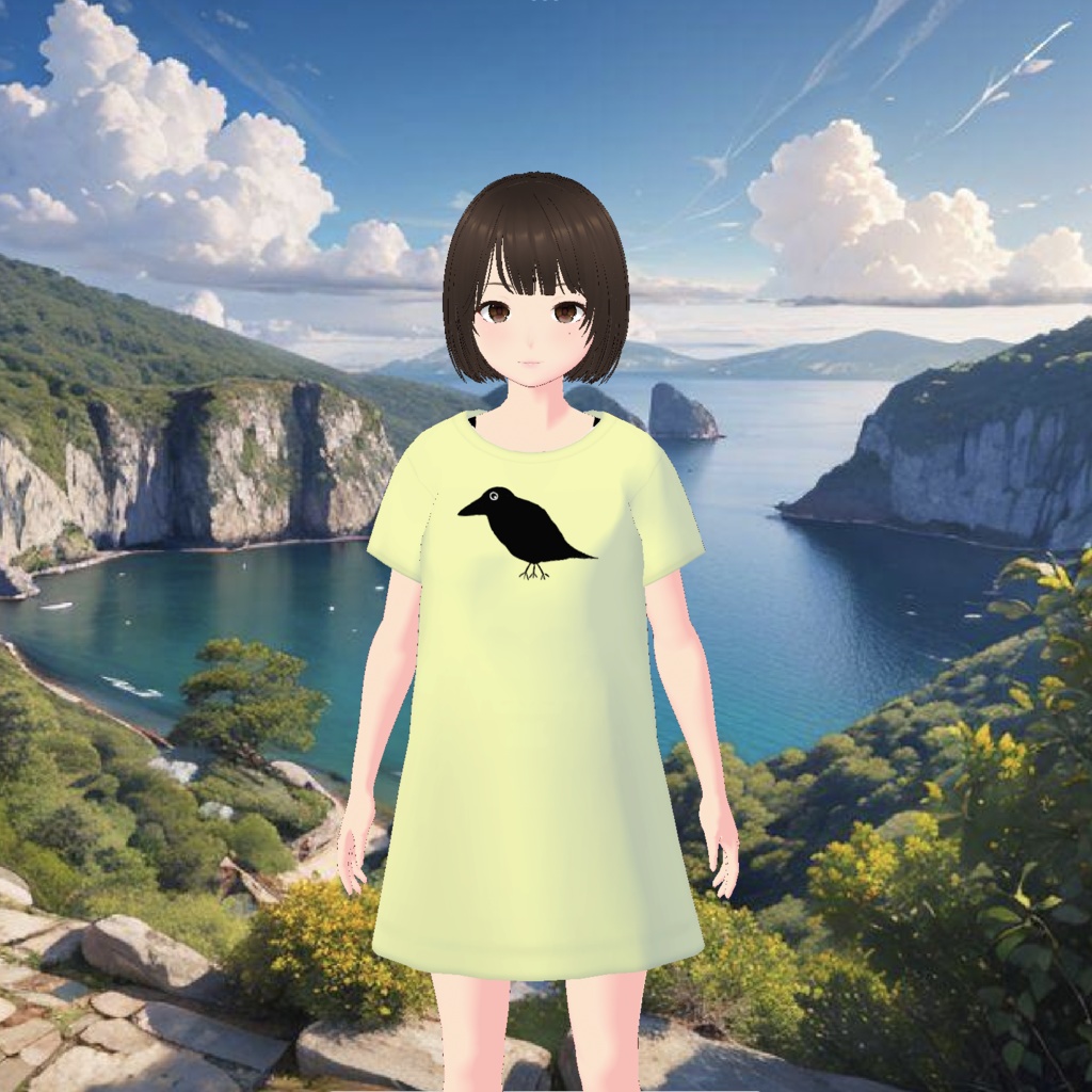 【無料 / Free】かおる神社のTシャツワンピ T-Shirt Dress