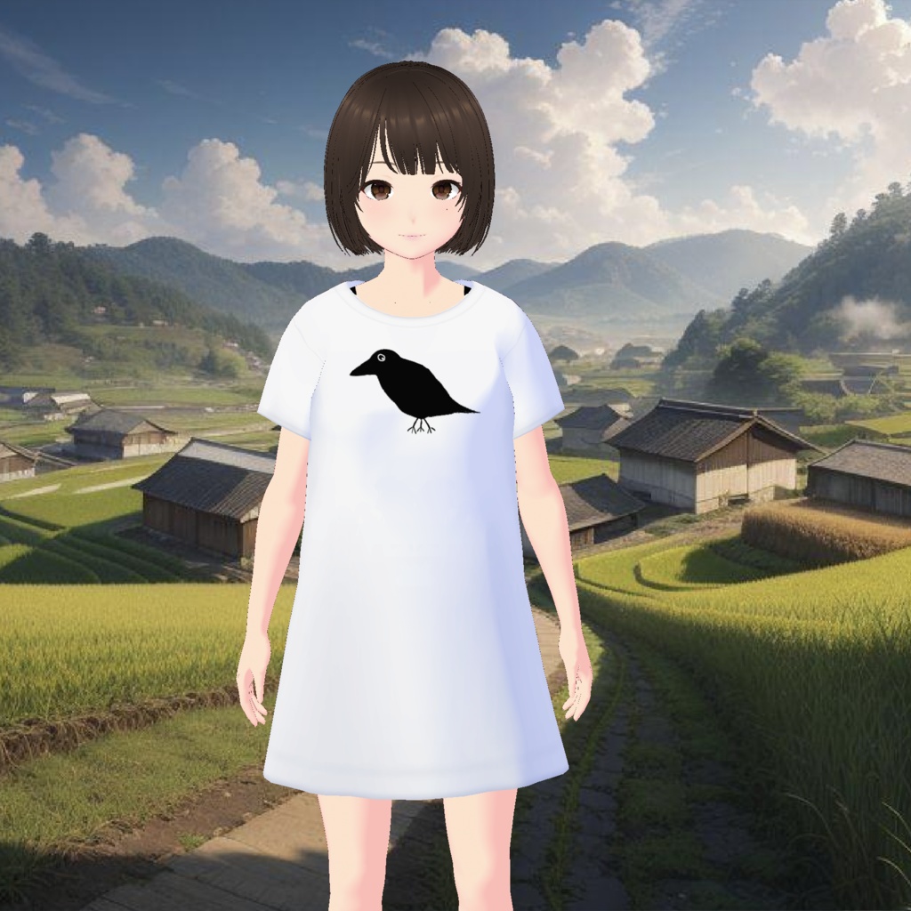 【無料 / Free】かおる神社のTシャツワンピ  T-Shirt Dress