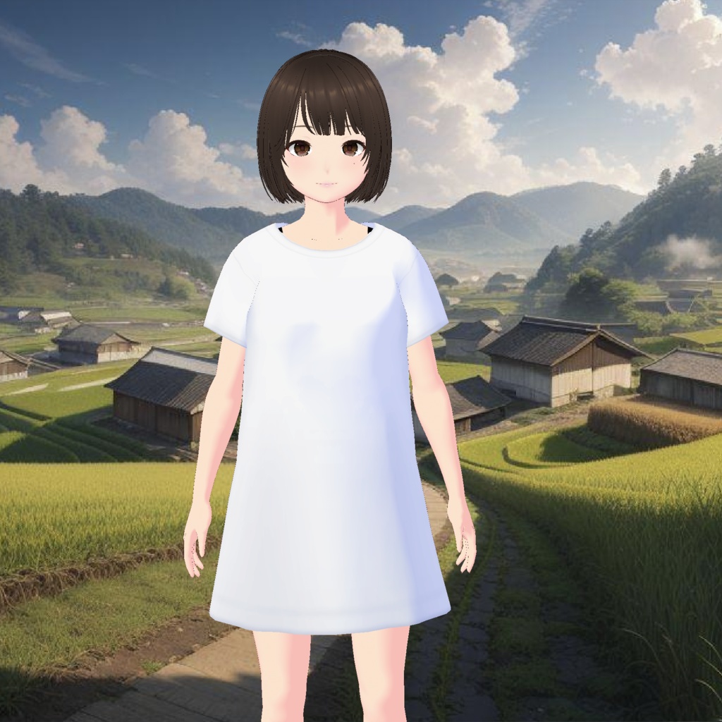 【無料 / Free】かおる神社のTシャツワンピ T-Shirt Dress