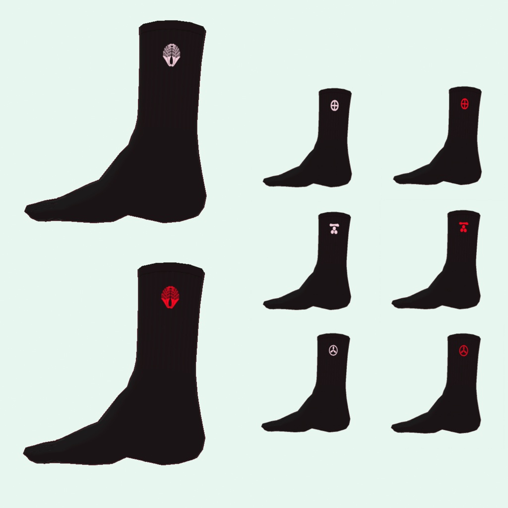 【無料 / Free】薩長土肥の家紋入り黒ソックス Crest of Daimyo socks 【雄藩】