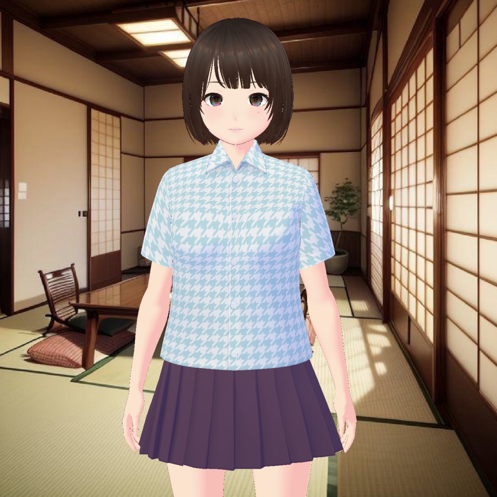 【無料 / Free】半袖レトロ柄シャツ Patterned shirts