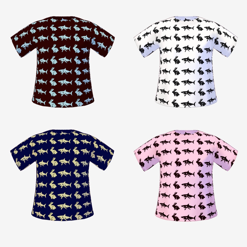 【無料 / Free】ウサギとサメTシャツ Rabbit and Shark T-shirts