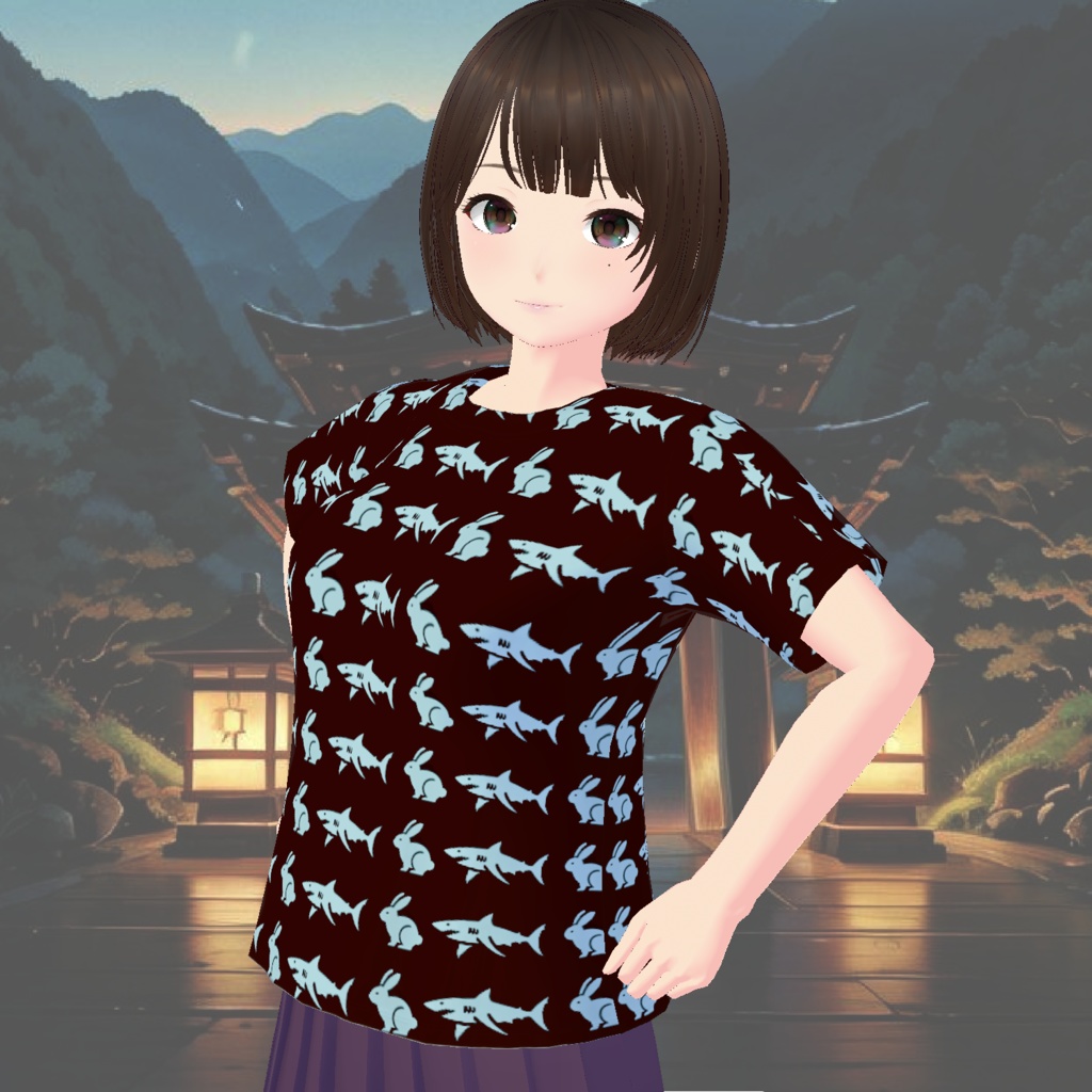 【無料 / Free】ウサギとサメTシャツ Rabbit and Shark T-shirts