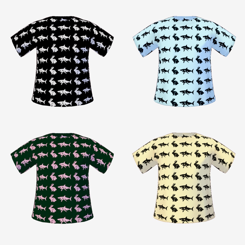 【無料 / Free】ウサギとサメTシャツ Rabbit and Shark T-shirts