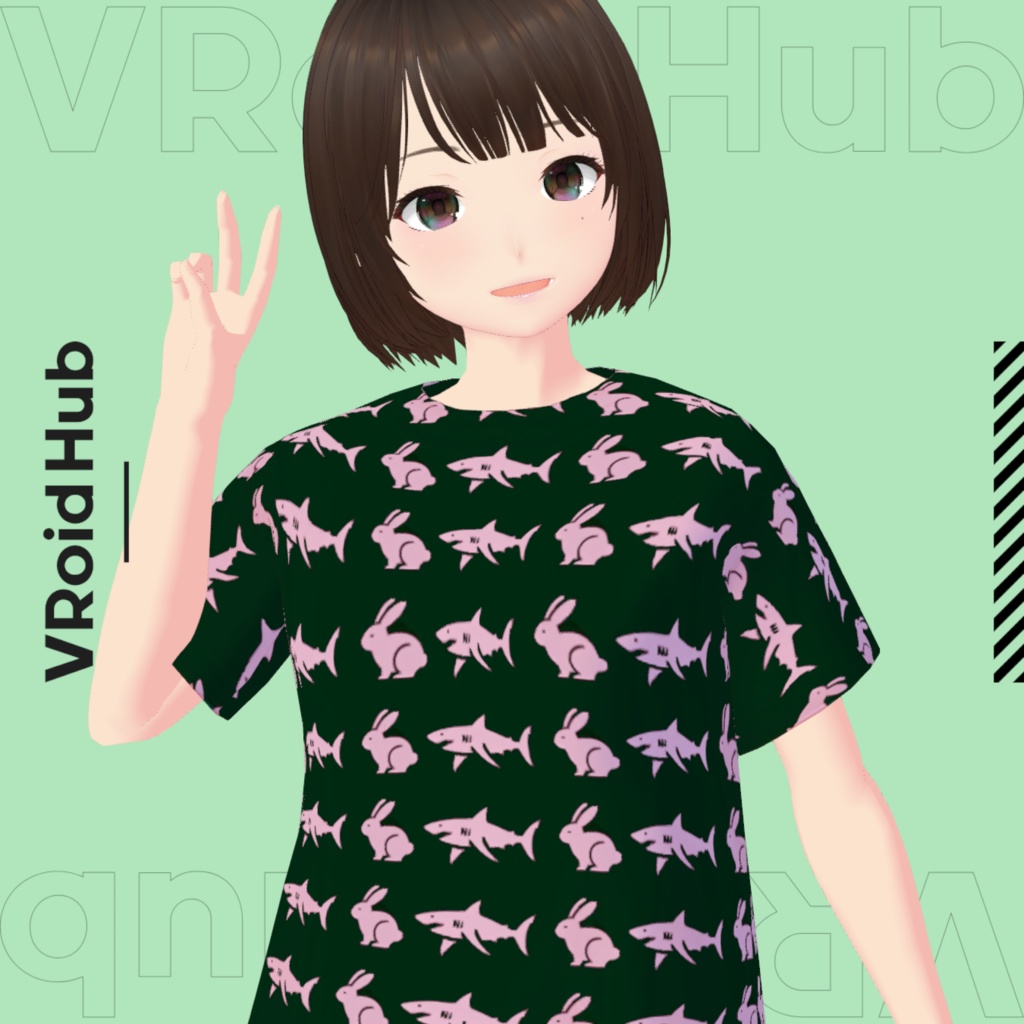 【無料 / Free】ウサギとサメTシャツ Rabbit and Shark T-shirts