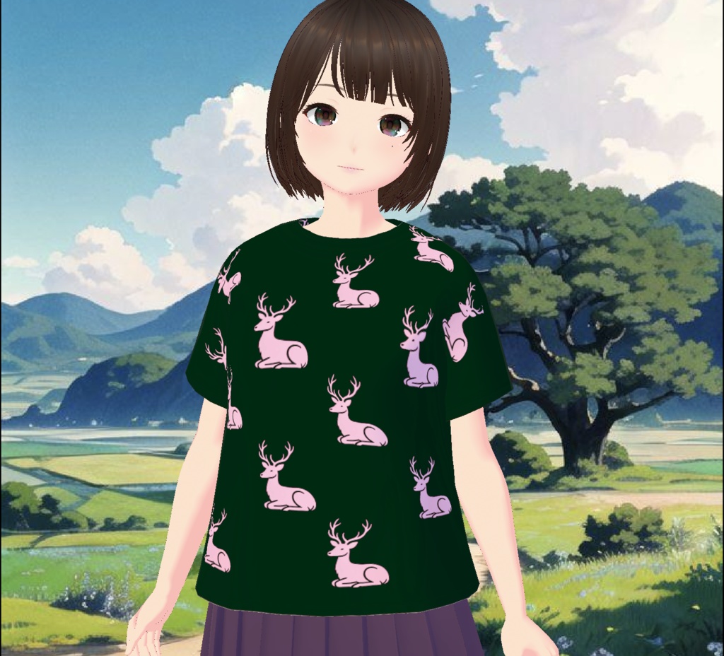 【無料 / Free】シカTシャツ Deer pattern T-shirts