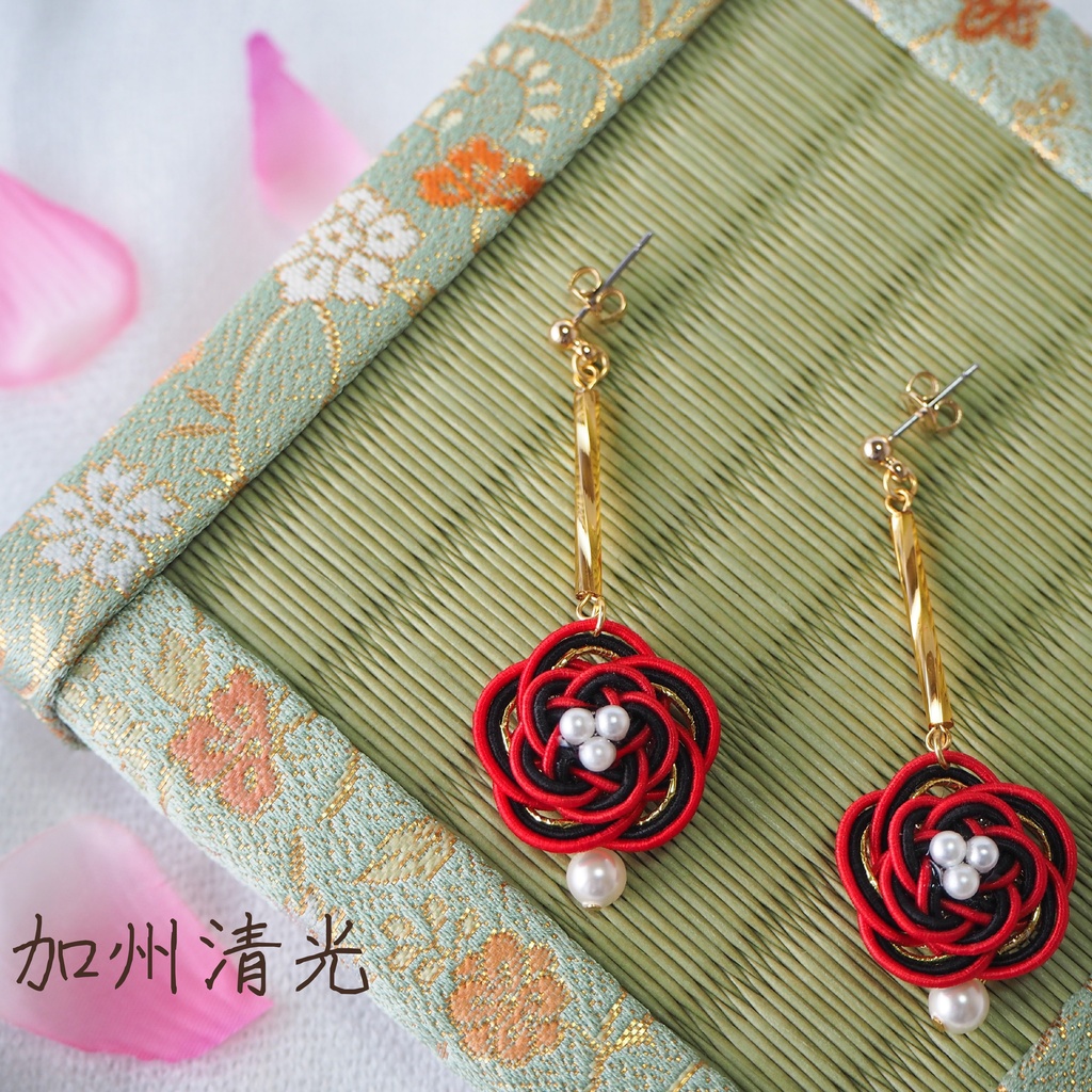 刀剣男士イメージ水引ピアス・イヤリング《花結-はなむすび- 》