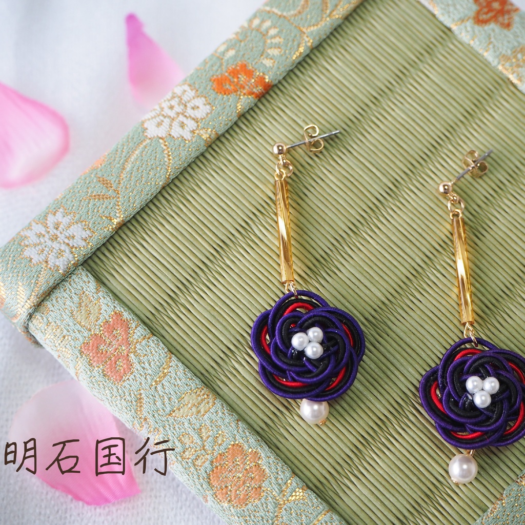 刀剣男士イメージ水引ピアス・イヤリング《花結-はなむすび- 》