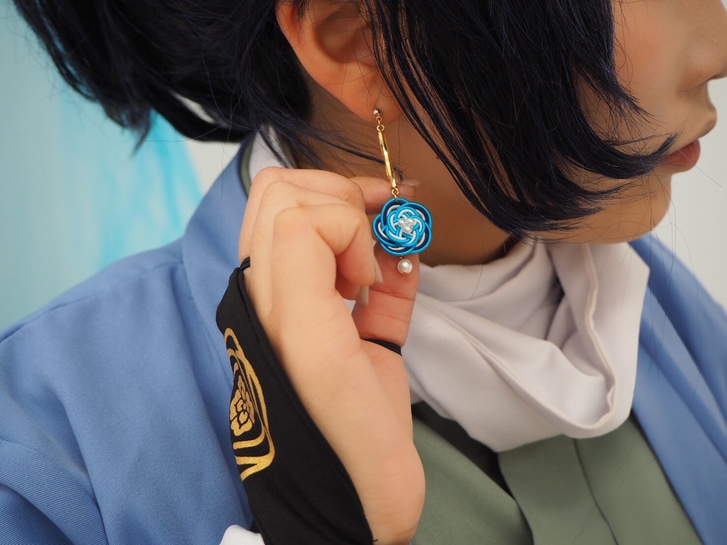 刀剣男士イメージ水引ピアス・イヤリング《花結-はなむすび- 》