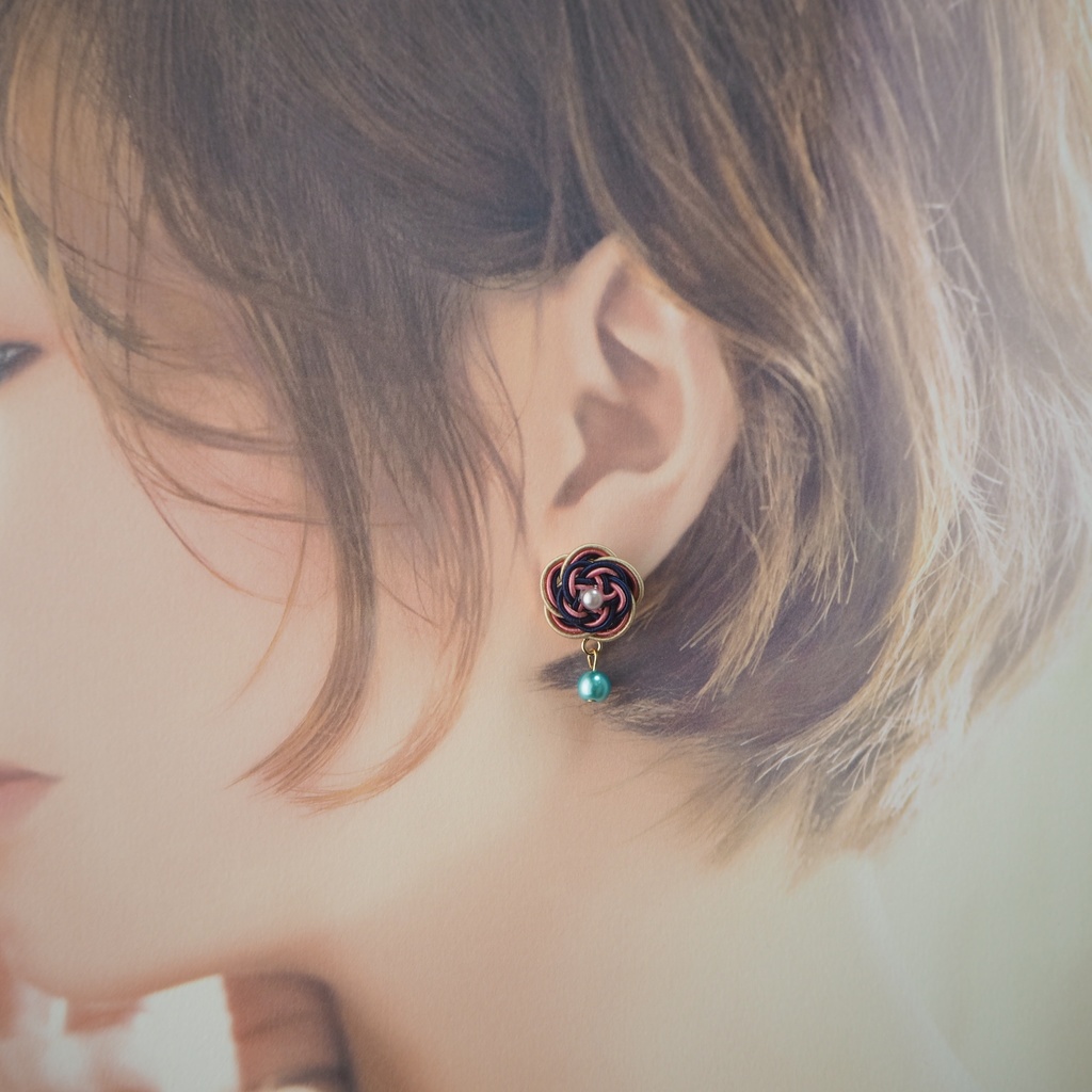 【片耳頒布・ピアス】花結-はなむずび-(刀剣男士イメージ)