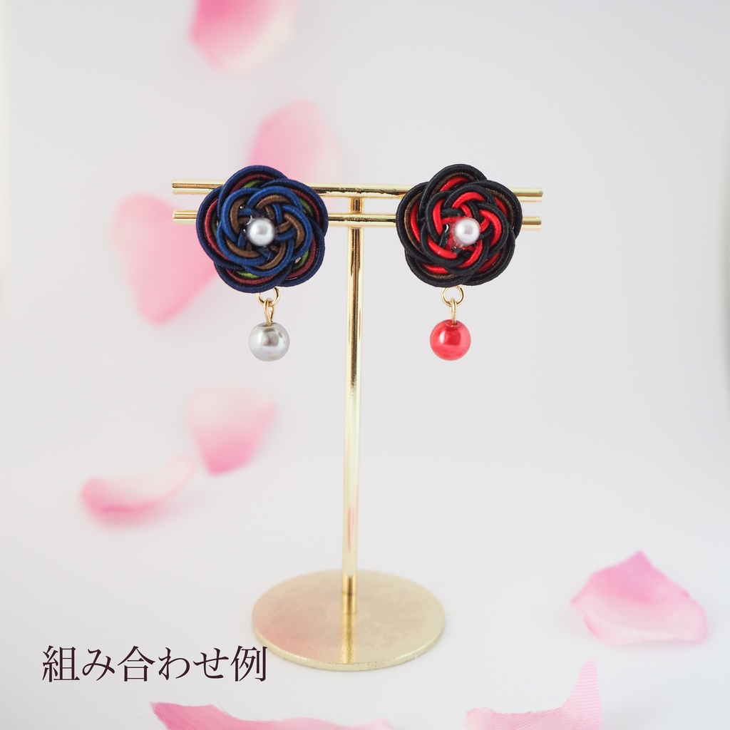 【片耳頒布・イヤリング】花結-はなむずび-(刀剣男士イメージ)