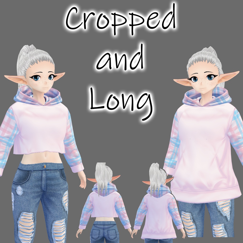 【VRoid】Pastel plaid hoodie