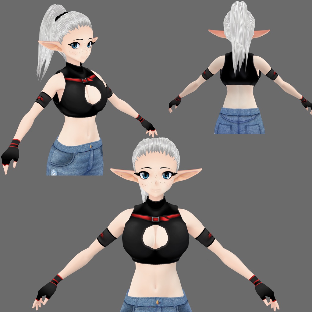 【VRoid】Top with arm band and gloves