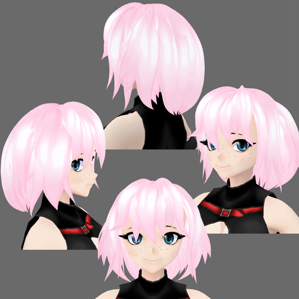 【VRoid】Flowy bob hair style (3 colors)