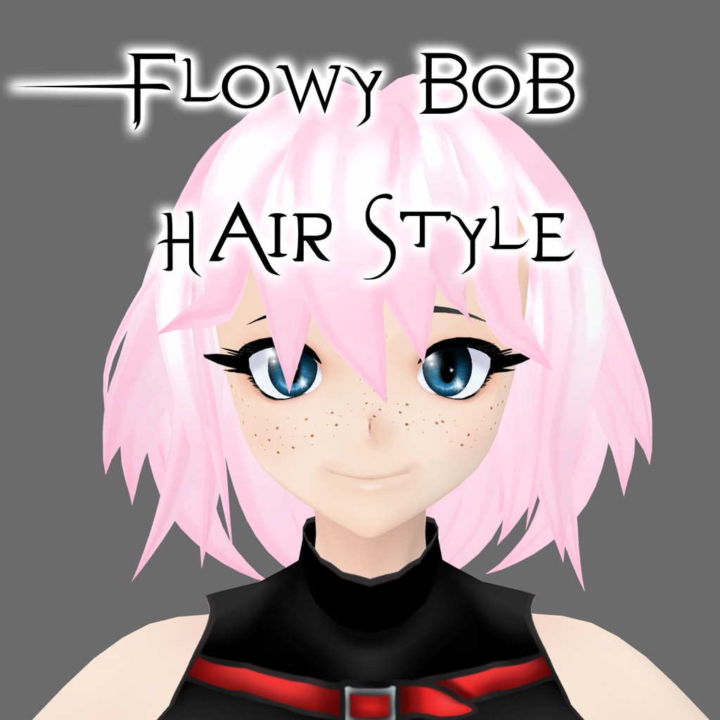 【VRoid】Flowy bob hair style (3 colors)