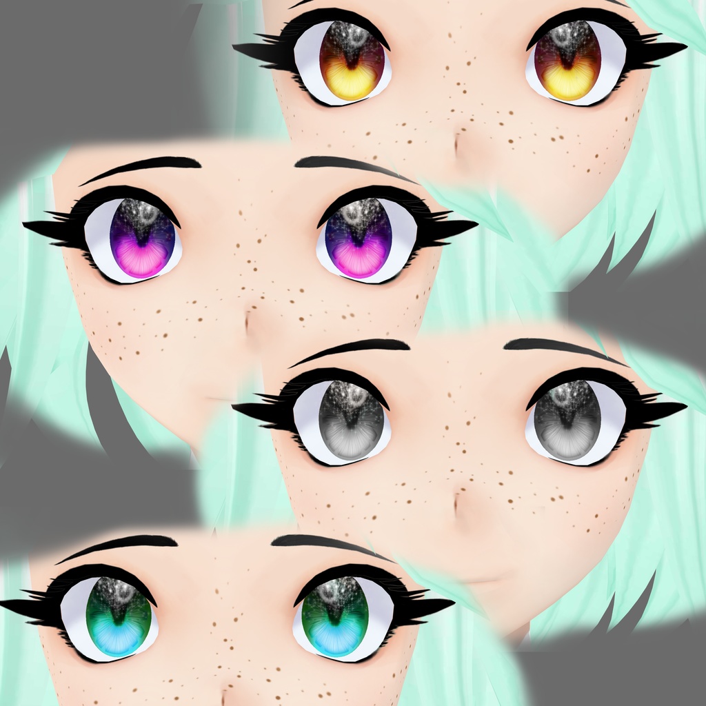 【VRoid】4 eye colors and 1 highlight