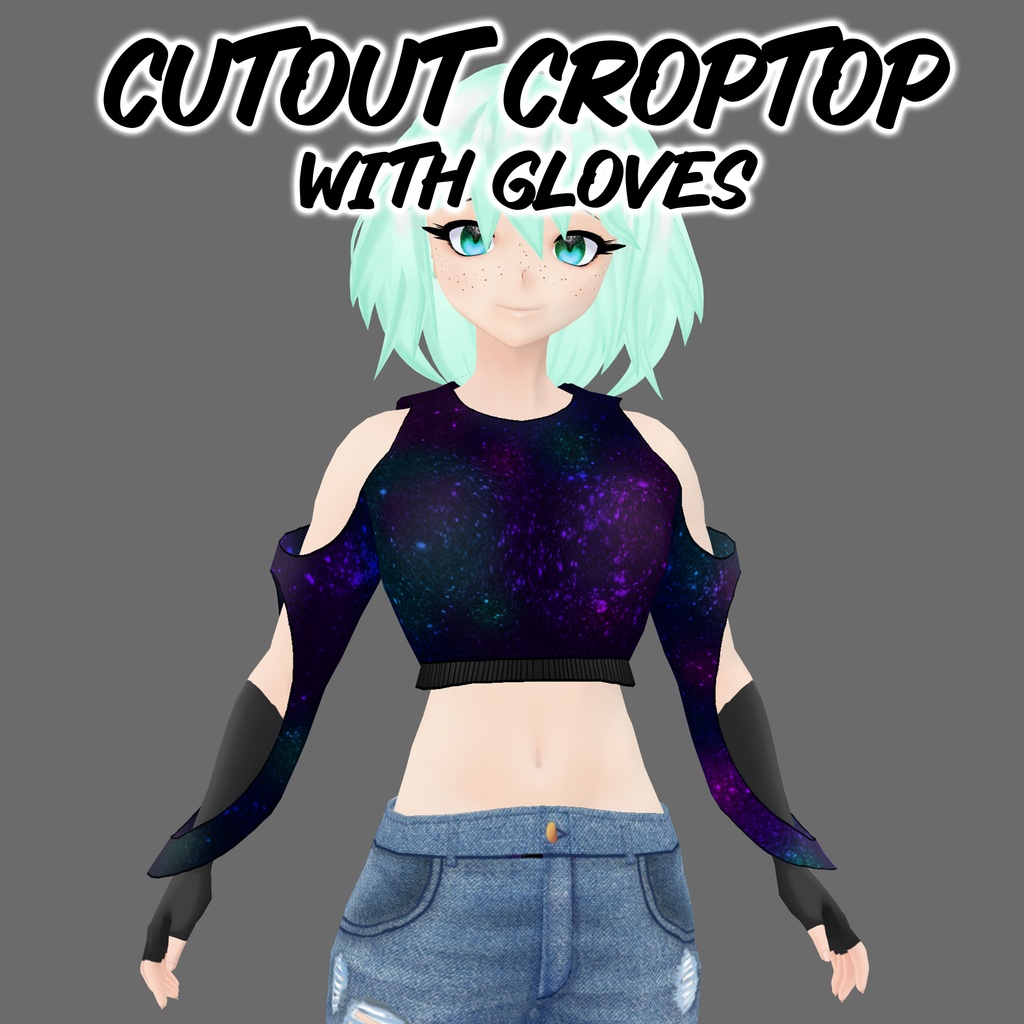 【VRoid】Cutout CropTop with gloves