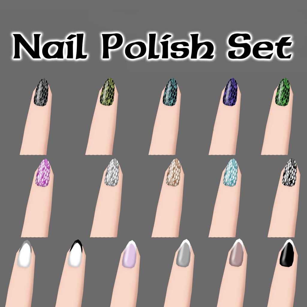 【VRoid】19 nail polish patterns