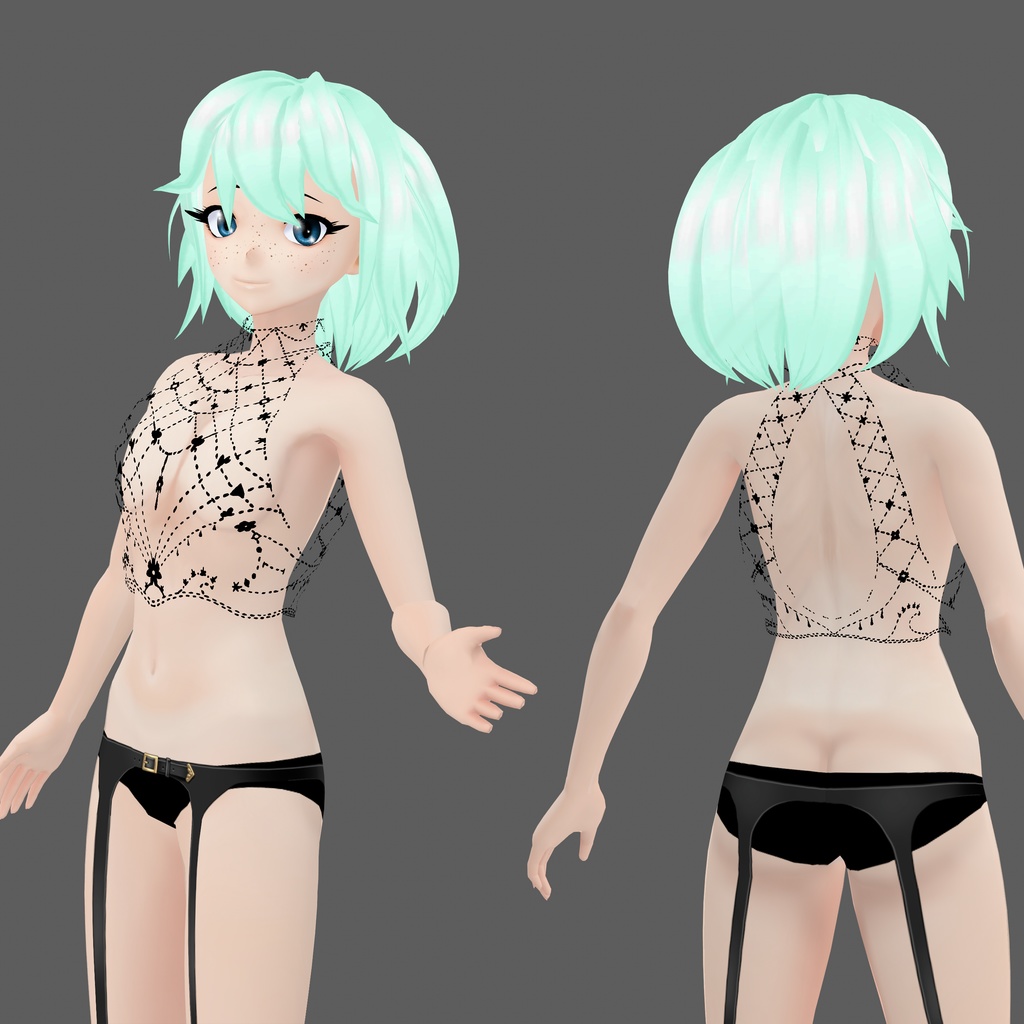 【VRoid】Beaded Highneck Top