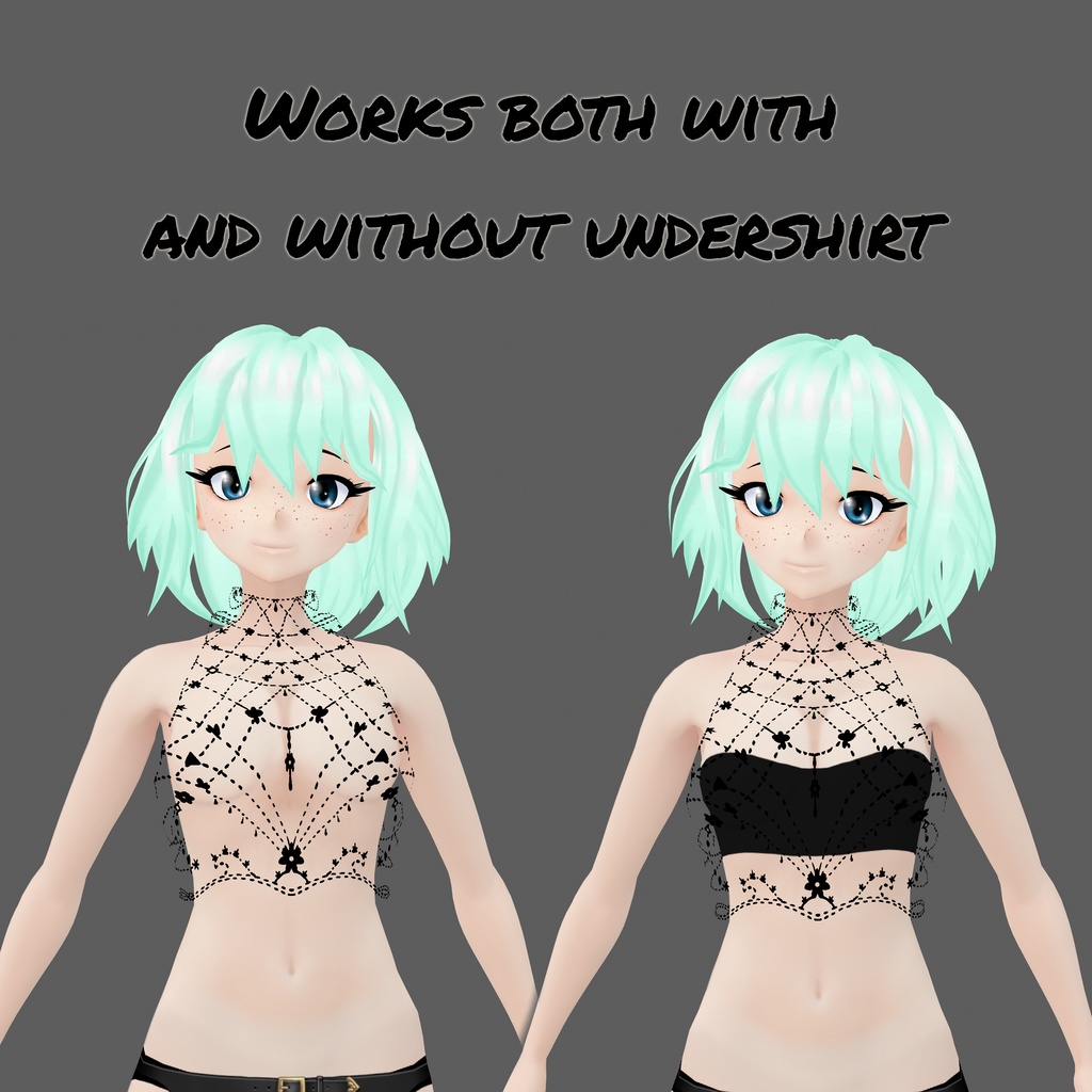 【VRoid】Beaded Highneck Top