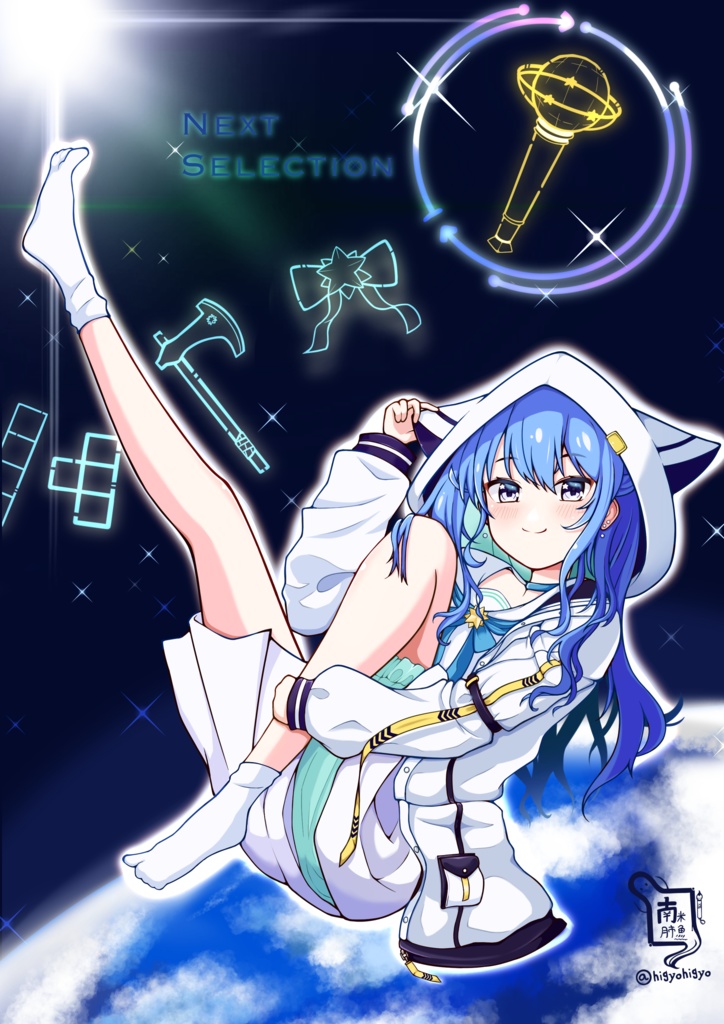 星街すいせい パーカー(白)【非公式】アクリルフィギュア