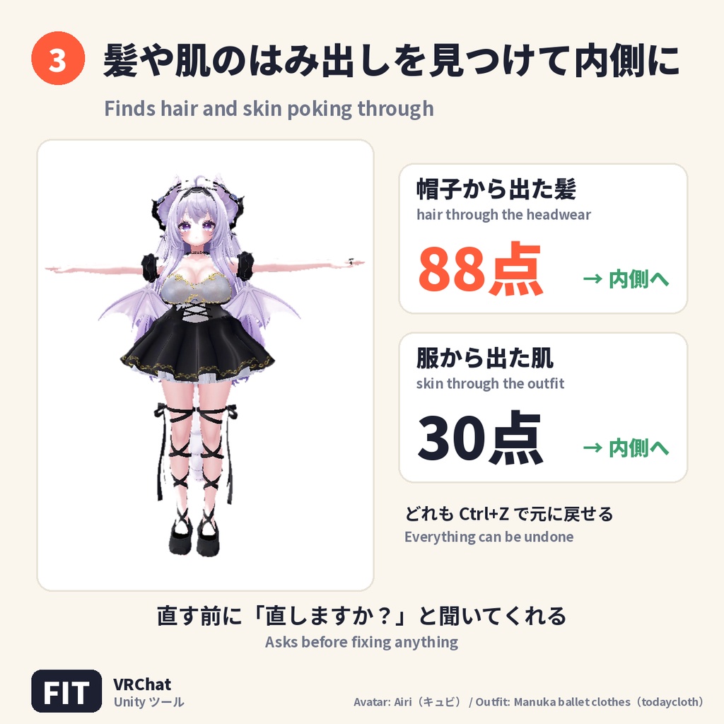 【11/2(月)まで限定販売】外注はもうNO!おうちで自分のアバターを着せ替え|外注1回分の費用で 画像を選ぶだけの総合ツール FIT【VRChat】