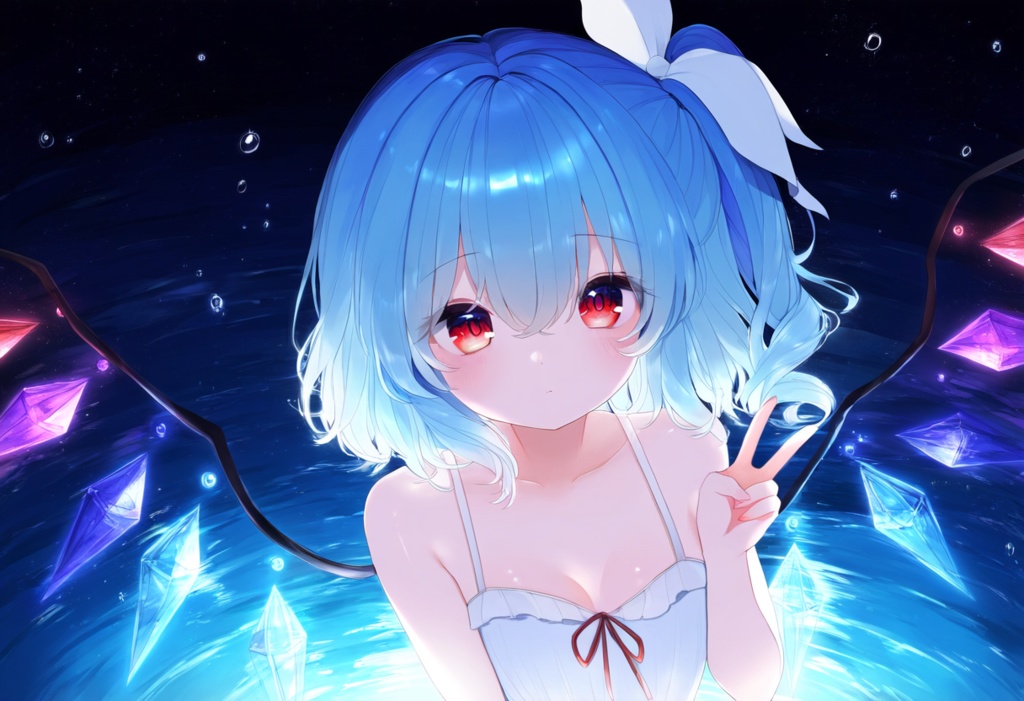 水色の髪フランちゃん ３枚　PC背景